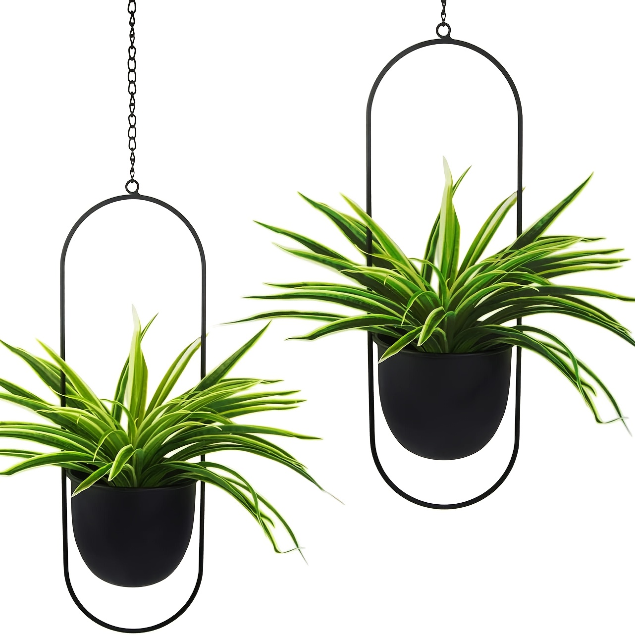 Image of Indoor And Outdoor Plant Hanging Planters - Set Of 2 Metal Wall Planters 5.7 Inch With Hooks, Window And Hanger Decor - Suitable For Hanging Plant Decoration