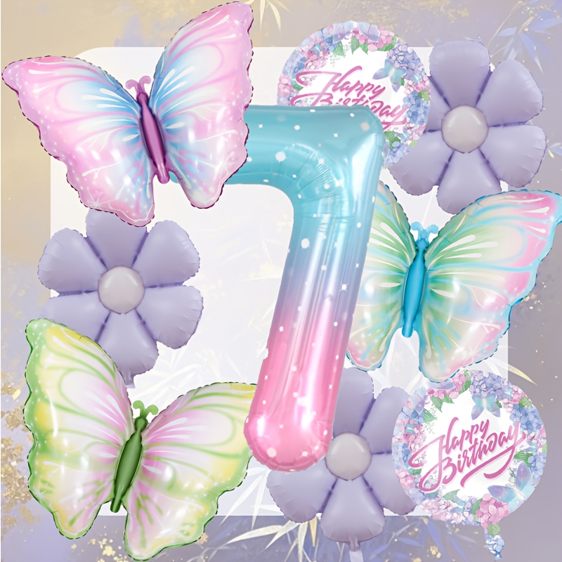 New Gradient Candy Numbers 1-9 Foil Balloons For Birthday, Valentine's Day Wedding Party Decorations And Anniversary Setup