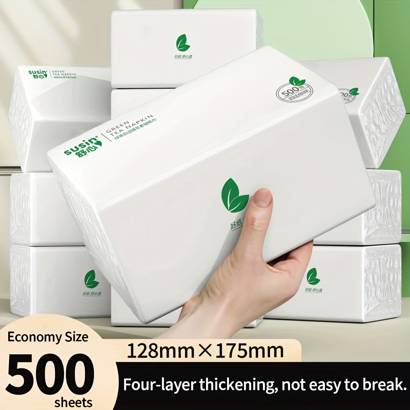 18 Packs Of Thickened Tissue Paper, 5-layer Ultra Thick Tissue Paper, Wet And Dry, Suitable for Sensitive Skin, Absorb Water, Suitable for Dining, Kitchen, Living Room, Bathroom, Outdoor Travel 9000 Paper Tissues Bulk Gifts for Coworkers