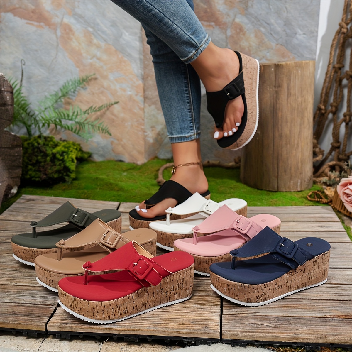 Sandales Compensées Pour Femme - Talon 8,6 Cm - Tissu Tricoté Extensible Et Respirant - Design Ouvert élégant - Parfaites Pour L'été