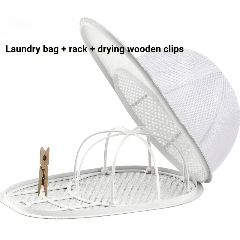 Mesh Hat Cleaning Bag, 2pcs Laundry Bag + Rack, Baseball Cleaning Stand, Gentle And Baseball Cleaning Device, Durable Hat Laundry Cage With Stand, Laundry Bags