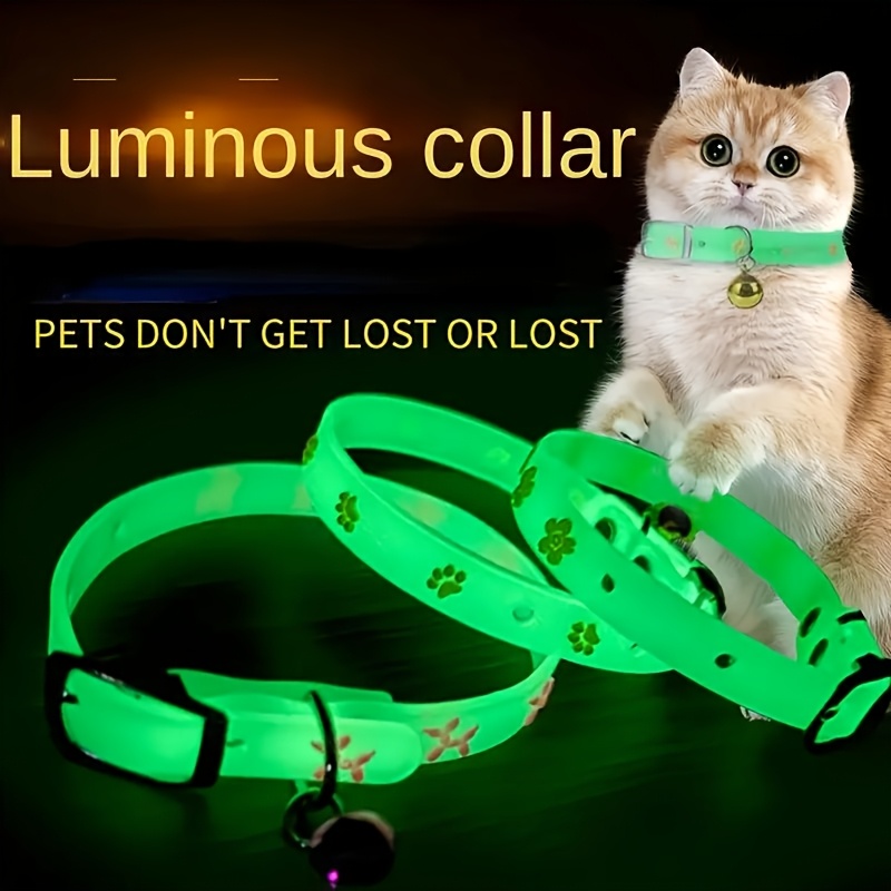 

4 -the-dark Reflective Pet Collars With Bells. Are Suitable For Small Dogs And Cats That Travel At Night. Reflective Safety Design Ensures Your Pet' And At Night.