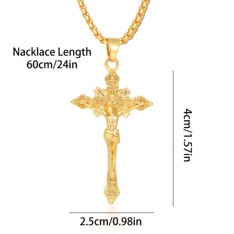 Image of A 925 Silver Women's Necklace Jesus Cross Pendant Pendant Fashionable And Versatile Low-key And Elegant Hip-hop Suitable For Holiday Gifts Christmas Valentine's Day Exquisite Gift Box Packaging