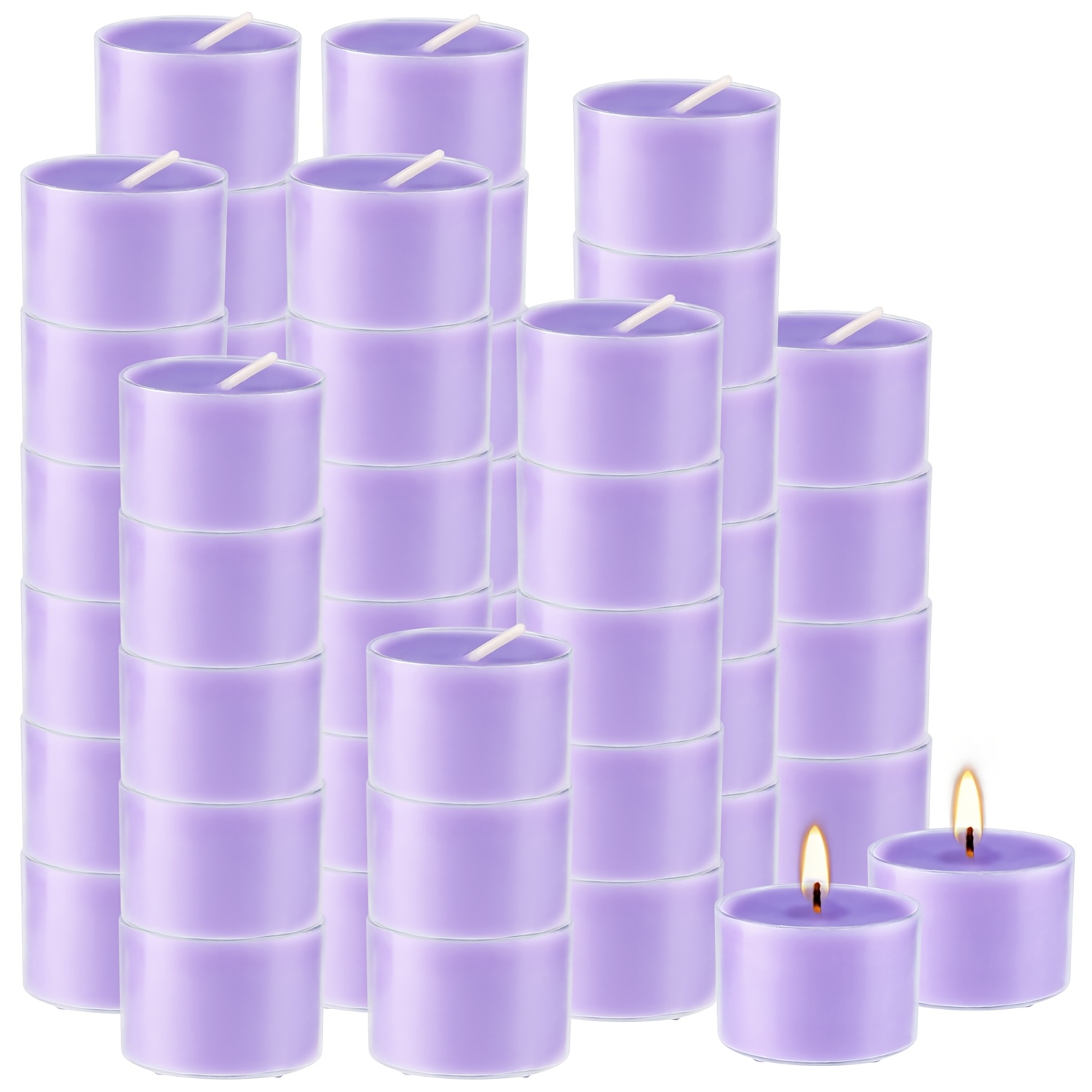 TEMU 50 Packs Of 8-hour Tea Wax, 3 Fragrances (lavender, Rose, Vanilla), Long-lasting Burning. Small Mini Wishing Candle, Suitable For Home