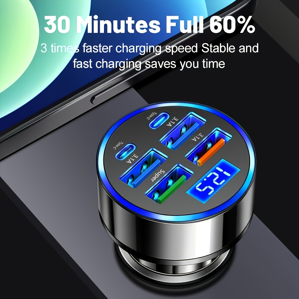 Multi Port 2PD 4USB Car Charger Fast Charging PD QC3, 0 USB C Car Phone Charger Type C Adapter in Car, Car Charger Fast Charging, Vehicle Charging Station, Compact Charger, Reliable Charging, USB C Adapter, Frequent Travelers, Car Charging Station, Spacesaving Charger, Highspeed Charging, USB C Adapter, Road Trip Essentials