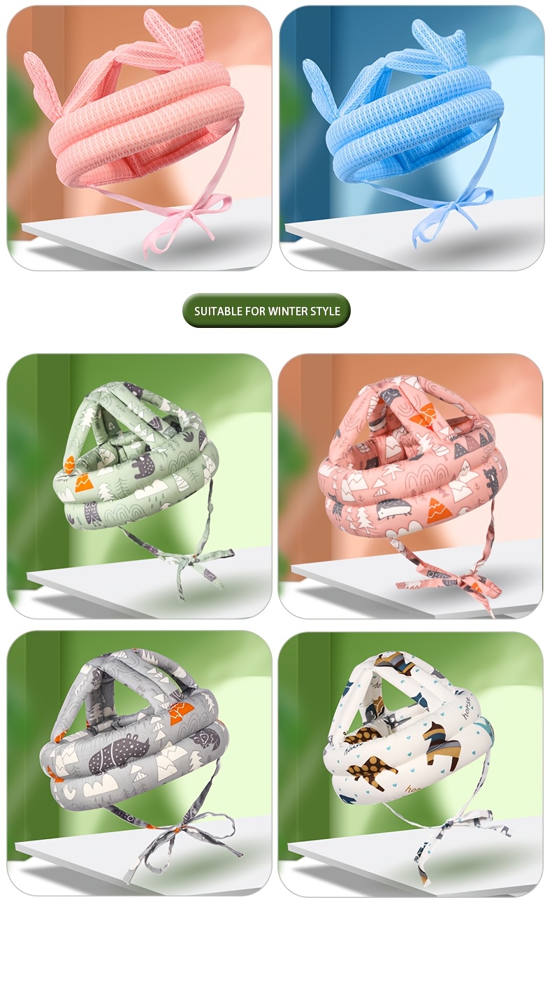 1pc Baby Safety Head Protection Headgear - Breathable Anti-Fall Pad for Toddlers, Soft & Light -Friendly, Machine Washable, Mixed Colors (Pink/Green), Toddler Safety Gear, Playful Design, Secure Fit Design