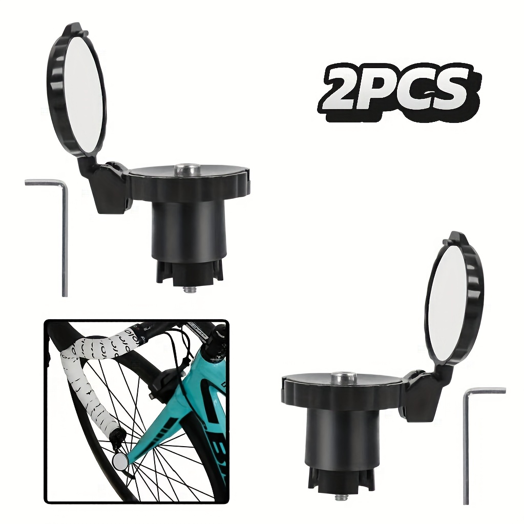 Bicycle Mirror, Suitable For End Of Handlebar - Adjustable Wide-angle High-definition Glass Convex Rearview Mirror, Foldable And Collapsible Design, Suitable For Most Bicycles, Accessory