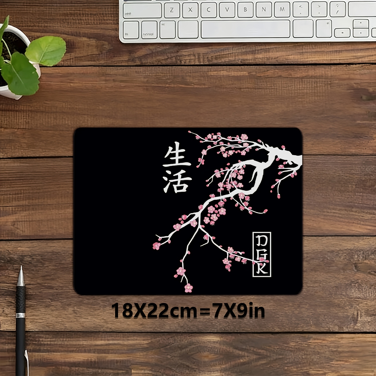 TEMU Alfombrilla de ratón pequeña con diseño de anime japonés de y texto , mini tapete de escritorio para juegos, impresión de definición resistente
