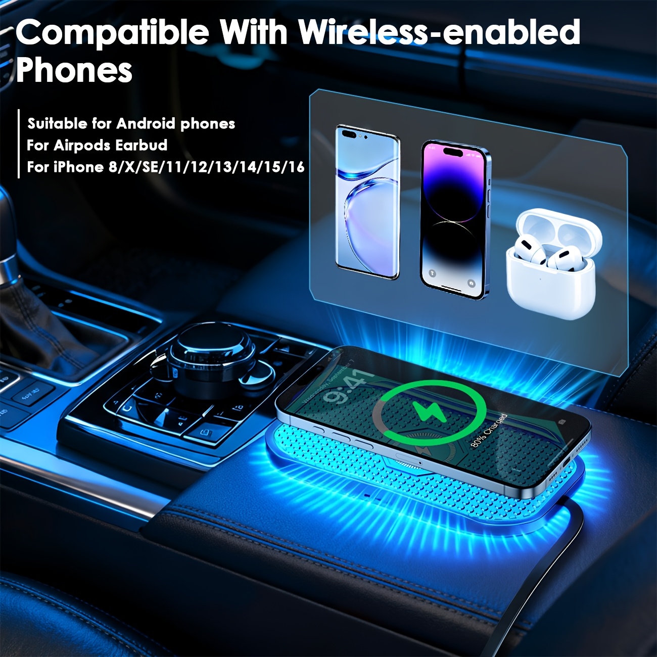in wireless charger 15w wireless car charger charging Temu