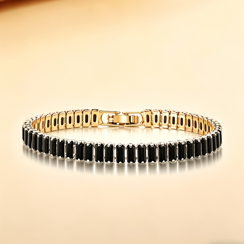 TEMU Bracelet Bohème 1 pièce à Maillons Imbricés et , Bijou Incrusté de Synthétique Brillante pour Femme et Homme, Convient pour un Usage , Cadeau de