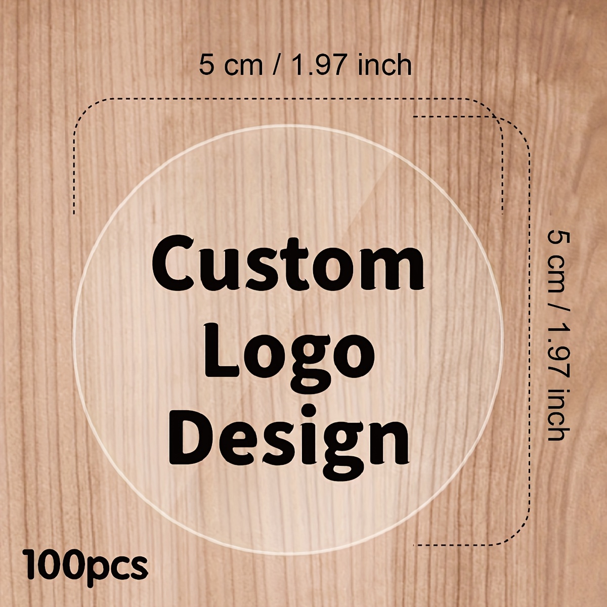 Image of 100pcs Customizable Waterproof Vinyl Stickers, 3-7cm Round Labels With Transparent Background - Personalize With For Gifts, Packaging, Office & Party Use, Custom Stickers