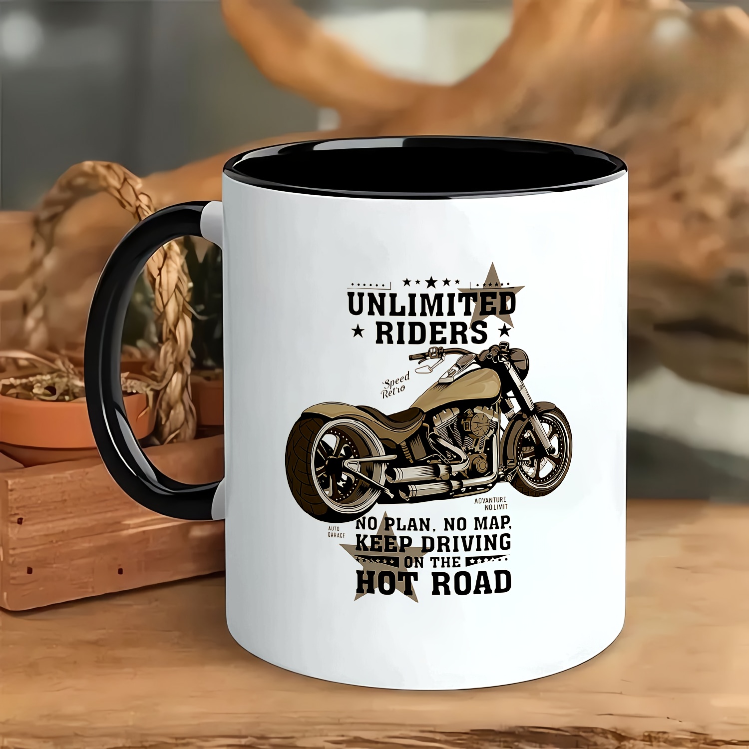 11 Oz Motorcycle Theme Ceramic Coffee Mug – Reusable, Insulated Biker-inspired Tea Cup, Multipurpose, Ideal Gift For Office, Home, Party, Wedding – Dishwasher Safe, Hand Wash Recommended