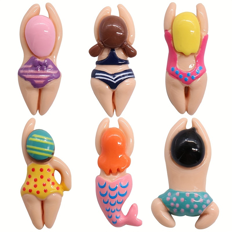 

12-piece Mini Swimming Doll Charms Set - Assorted Colors, Flatback Scrapbooking Embellishments For Diy Crafts & Decorations Miniatures Dollhouse Accessories Miniature Items For Dollhouse