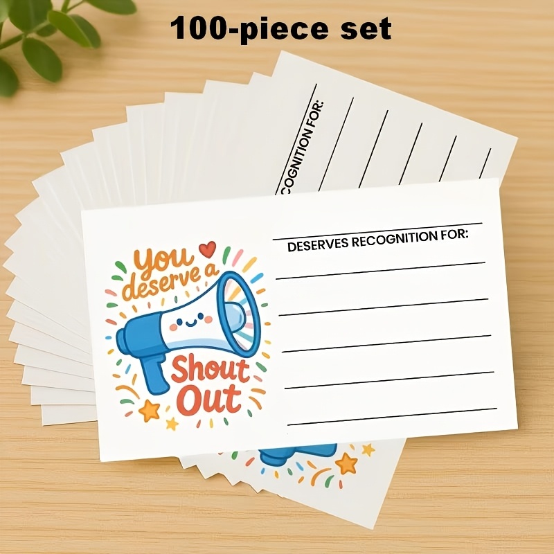 TEMU 100pcs Positive Encouragement Cards For Teachers And Staff – Them! Colorful Motivational Thank You And Recognition Reward Cards | Suitable For
