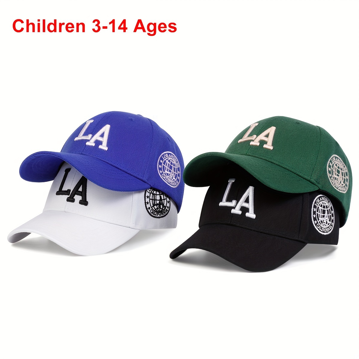 

1pc Girls La Letter Embroidery Baseball Cap, Outdoor Adjustable Sun Protection Hat For Travel Seaside Vacation