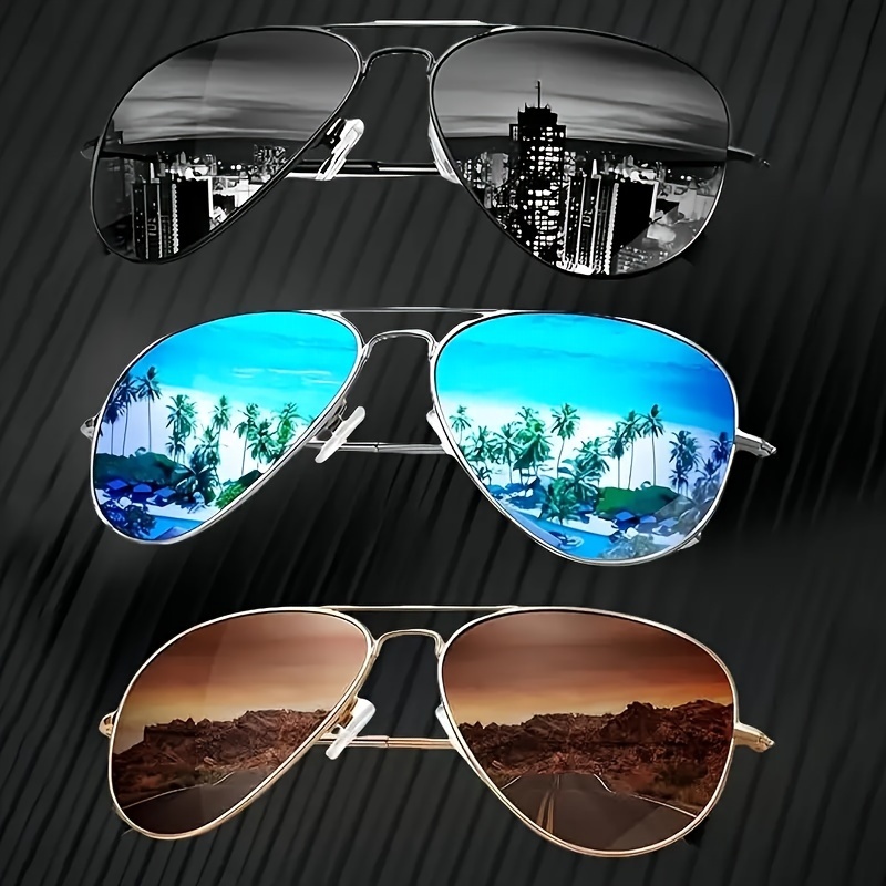 

3-pack Sports Glasses - Metal Frame, Anti-reflective Pc Lens, Climbing & Outdoor Activities Eyewear, Decorative Metal Design