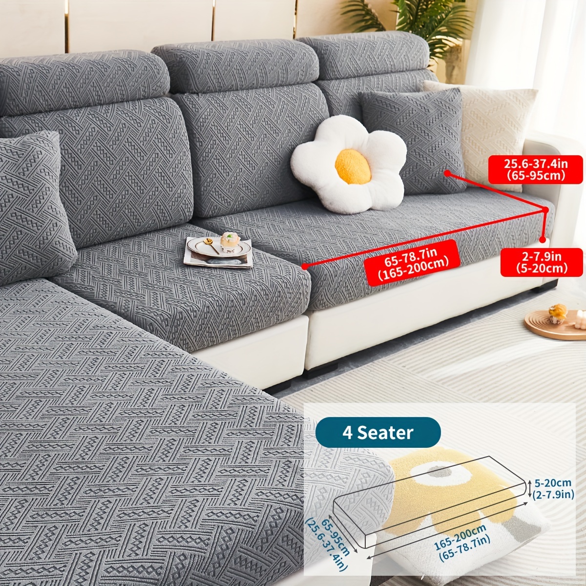 Kaufe Stretch-Druck Sofa-Sitzkissen-Schonbezüge, waschbar, abnehmbare  Eckcouchbezüge, Möbeldekoration für Hotel-Wohnzimmer