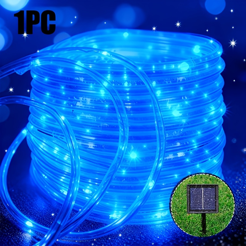 TEMU Outdoor Solar Led Light Strip - 196inch Automatic Solar String Lights With Ip65 Rating, 8 Lighting , Solar Panel - Suitable For Garden, Patio,