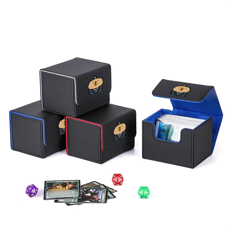 Jamiukro Card Deck Box per MTG Commander, grande scatola per carte collezionabili 6 in 1 con 5 scatole per carte TCG e vano cubo, per 2400 carte non esleevte, set nero e