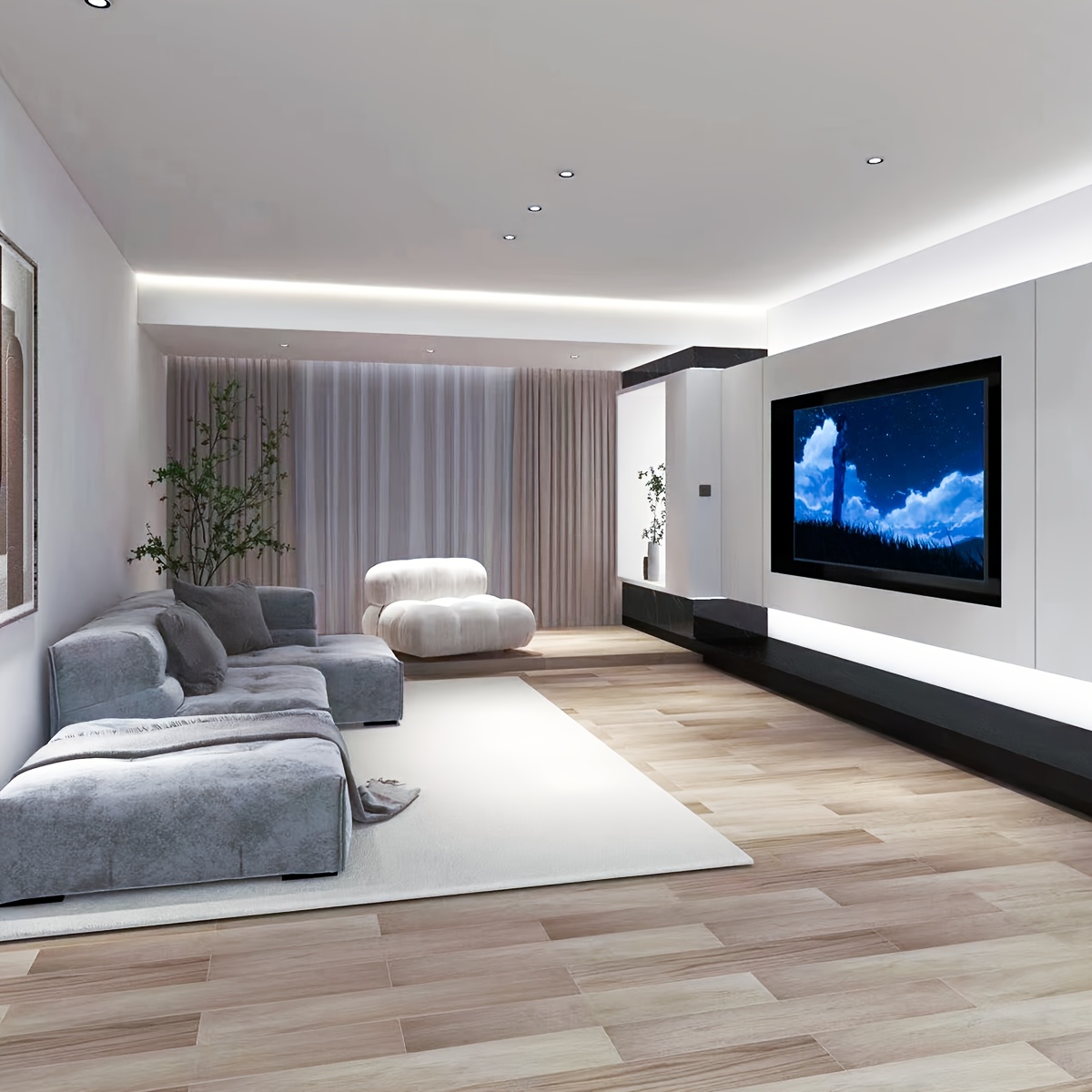 Tira de luz LED de neón inteligente con control táctil, blanco cálido/blanco, 100.0 cm/200.0 cm/299.97 cm/5.0 metros, alimentación por USB, regulable, para bricolaje, flexible y cortable, apta para uso interior/exterior, espejos, televisores, computadoras, armarios, escaleras, decoraciones de fiesta