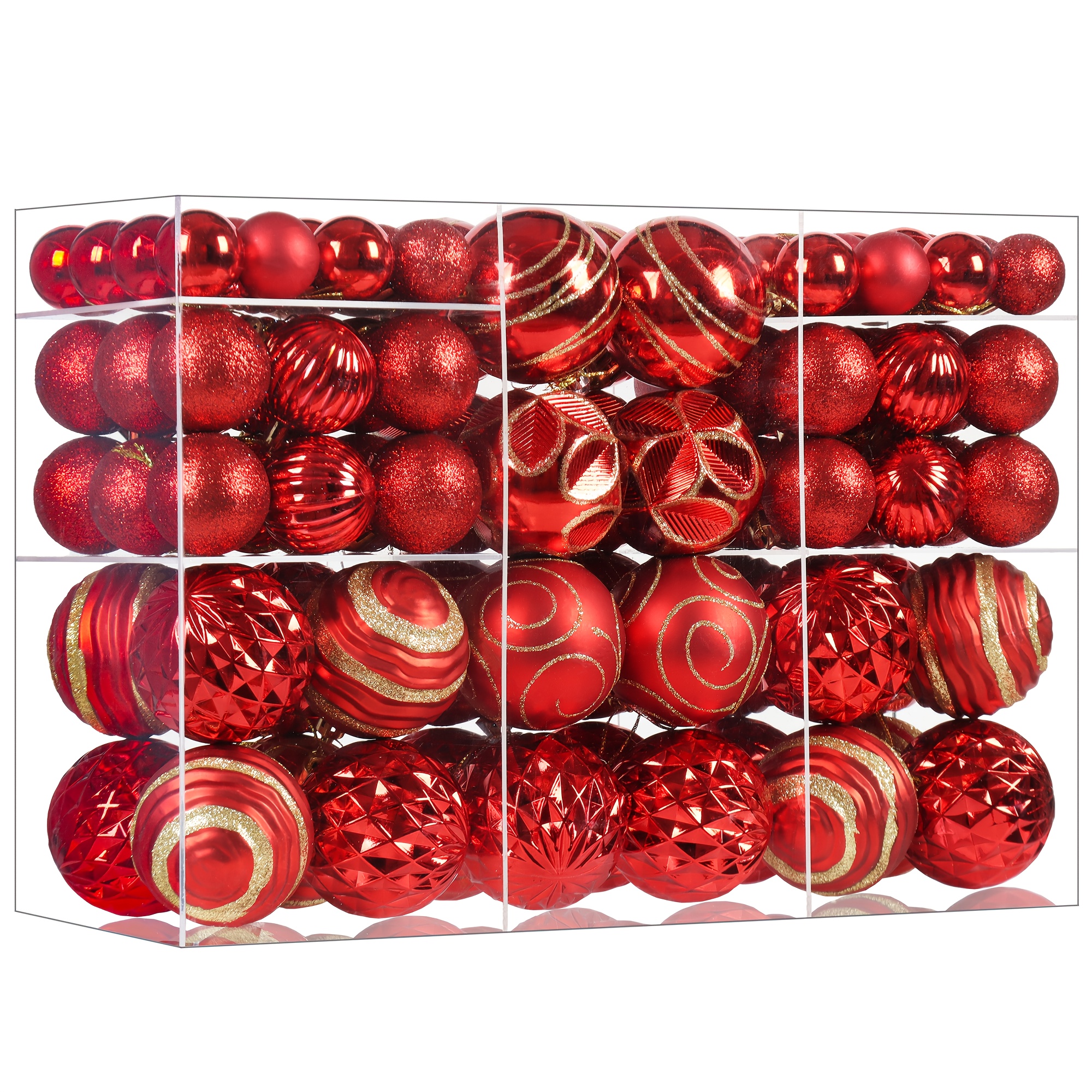 100pcs shatterproof plastic christmas tree ornaments