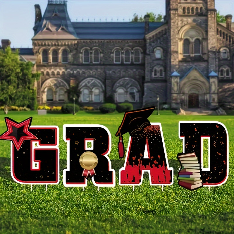 Grad Sign Stakes Graduation Season Signs Garden Lawn Outdoor - Temu