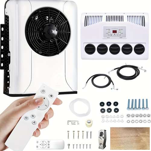 Sunster 12V 12000 BTU Split AC Kit For Trucks, RVs, Vans & Boats - Rooftop Parking Cooler