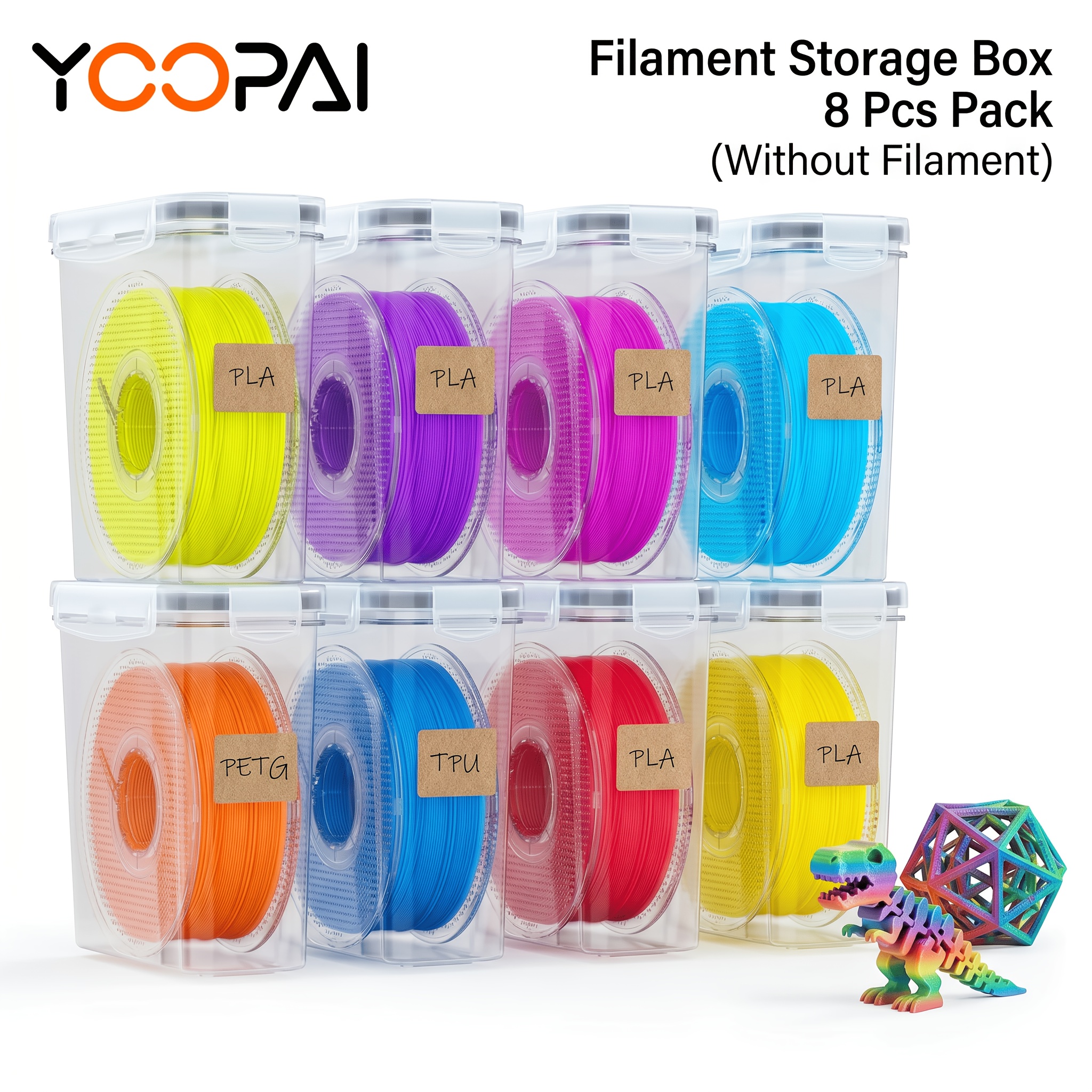 TEMU 4pcs/6pcs/8pcs Pack Yoopai Filament Seal Box - Filaments Storage Container For 3d Printing Filaments Sealing And Protection - Portable Filament