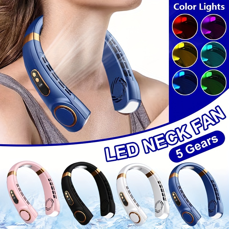 Wearable Neck Fan Digital Display 5 speed Silent Operation - Temu