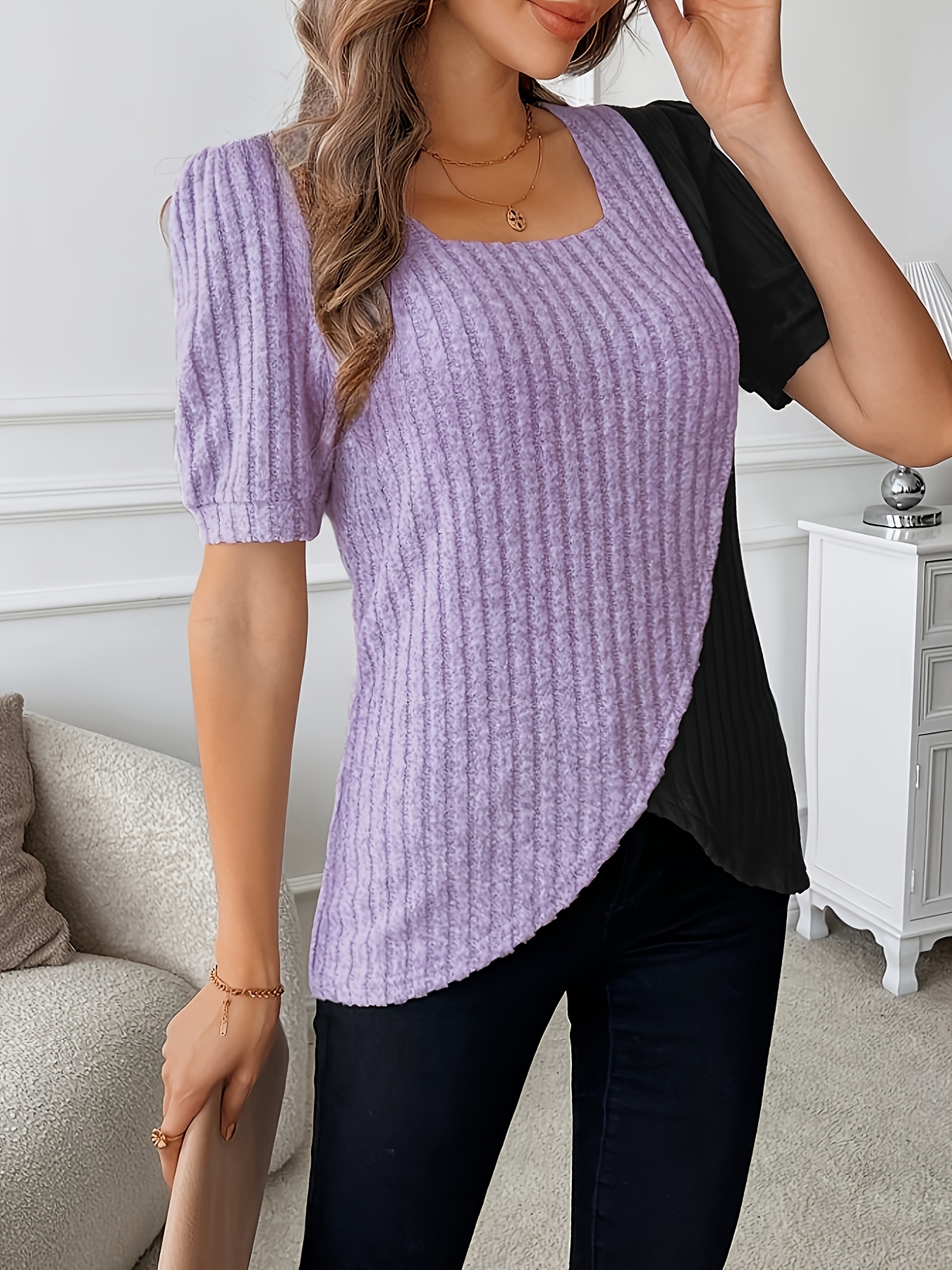 chemise femme été décontractée à manches lanternes Temu Canada