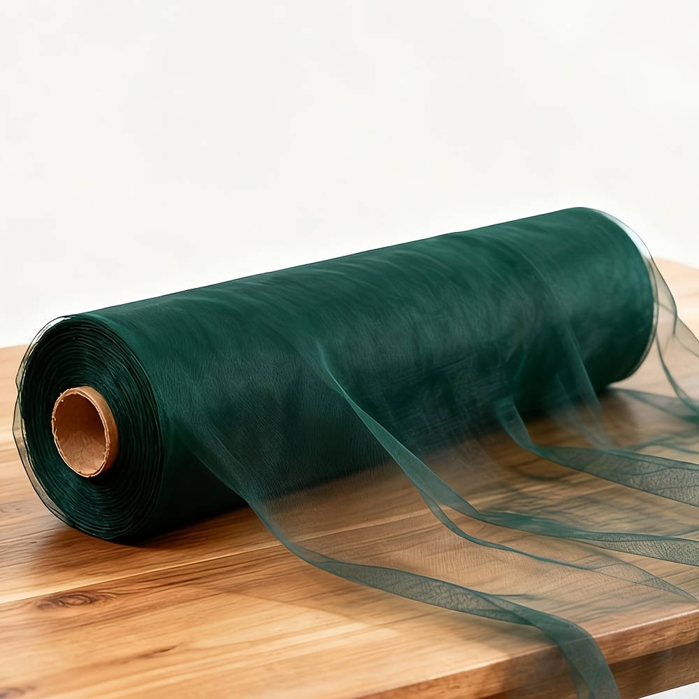 TEMU 1 Roll Of Extra-long Green Tulle, 2d Plane Suitable For Romantic Wedding Decoration, Christmas Decor, Holiday Parties, New Year, Gift Party,