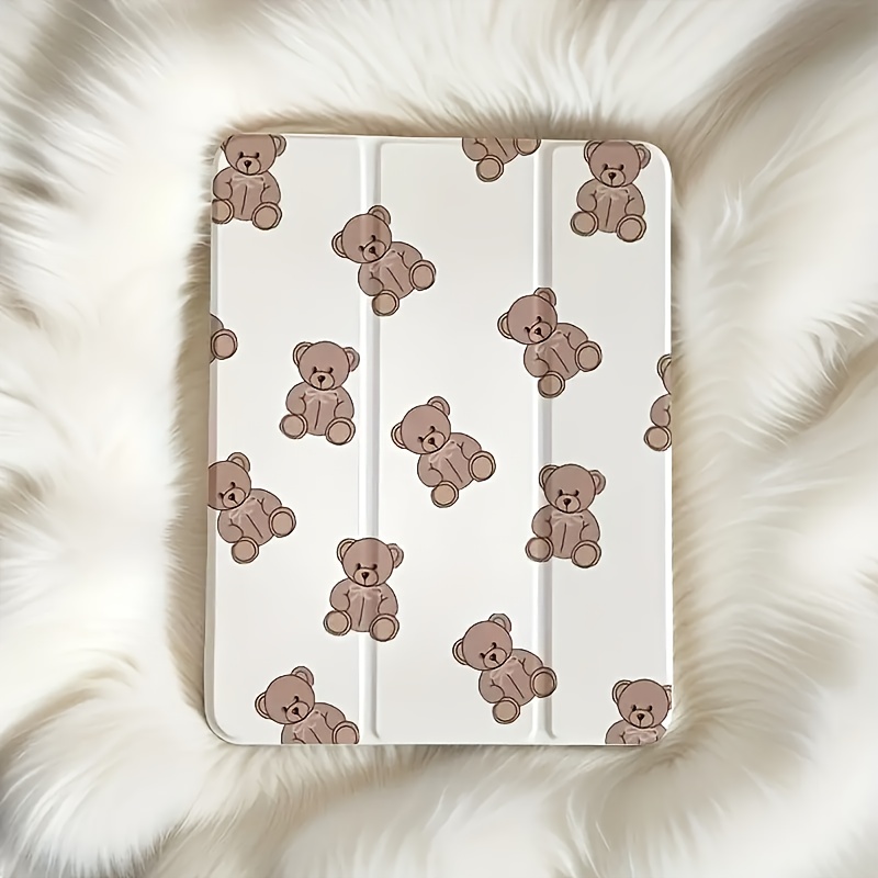TEMU Милий чохол для for Galaxy Tab A8/A9/S7/S8/S9/S10 з тримачем для ручки, прозорий м’який кейс – повний захист 3-складний для планшетів Samsung
