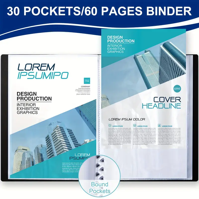 6 pack binder with plastic sleeves 30 pocket presentation book binder 8 5 x 11 inch art portfolio folder with clear sheet protector display 60 pages portfolio folder binder for artwork black Product details 2