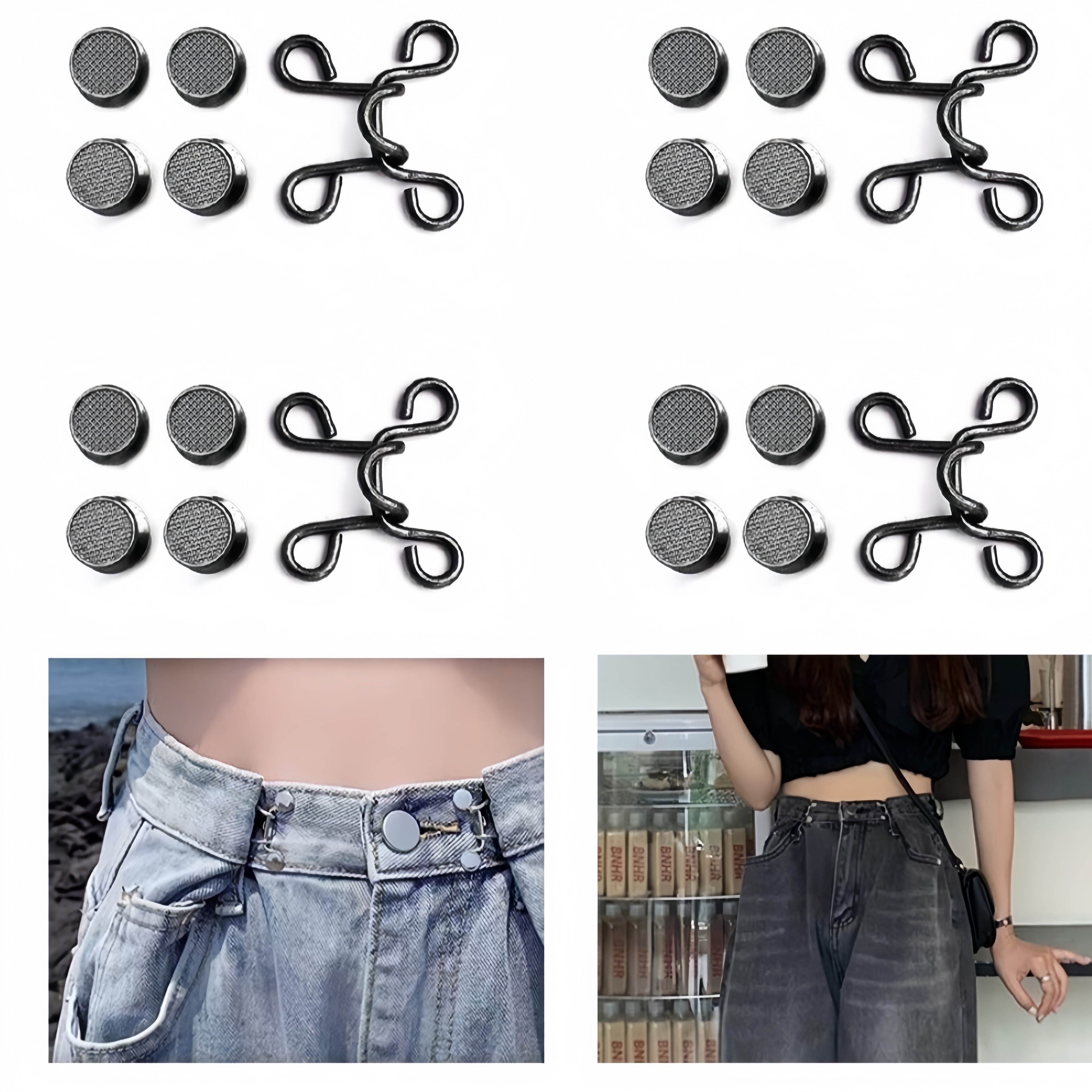 

4- Detachable , Metal Clasps For , Waist Pants, Sewing Accessories, Mixed