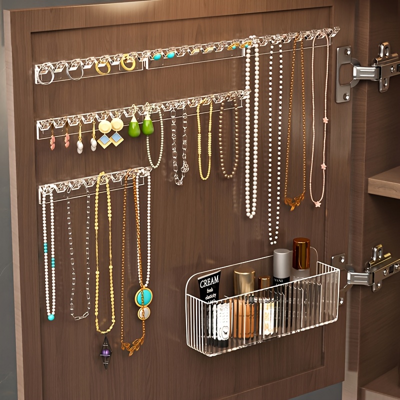 3pcs 8 hole jewelry organizer with wall mounted necklace bracelet and earring hooks anti   display rack   Product details 2