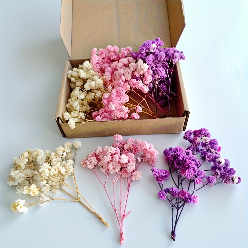 Baby's Breath Mix Artificial Flower - For Resin Art, Wedding Decor, Gift Wrapping, Home & Crafting - Soft Aesthetic Blend Of Cream, Blush Pink, Lavender Purple