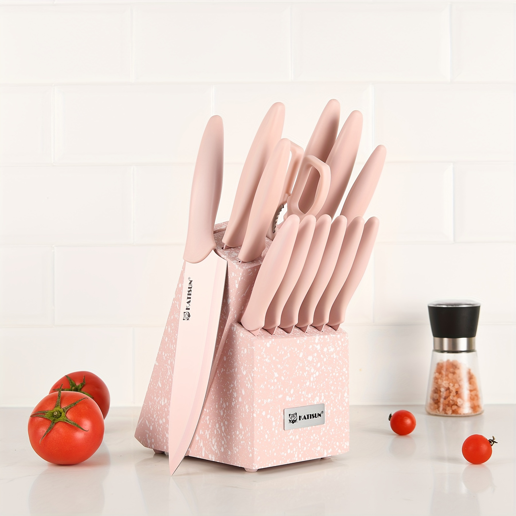 7/14pcs Color-Coded Kitchen Knife Set Rust-Resistant, Ultra-Sharp Knife Collection Includes Wooden Knife Block And Kitchen Shears Ideal for Home And Restaurant Use Top Choice for New Year Gifts