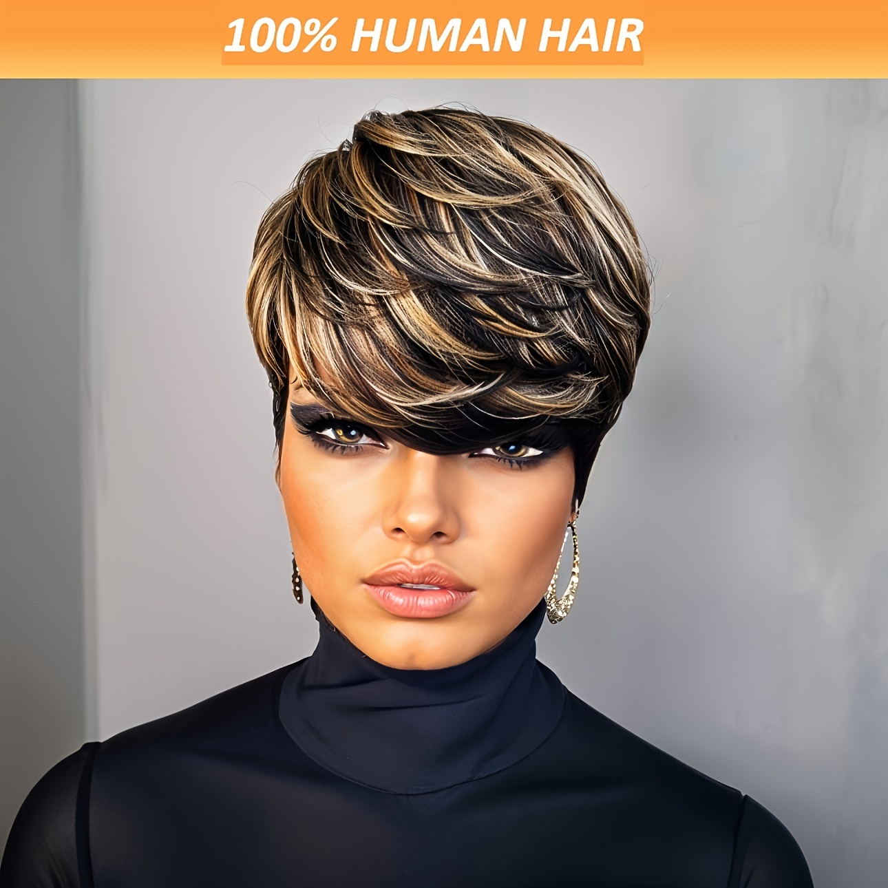 

Chic Cut Wig For Women - Brazilian Human Hair, 150% Density, Straight, Non-lace, Natural Mixed , Ideal For Daily Use & , Hair Wig