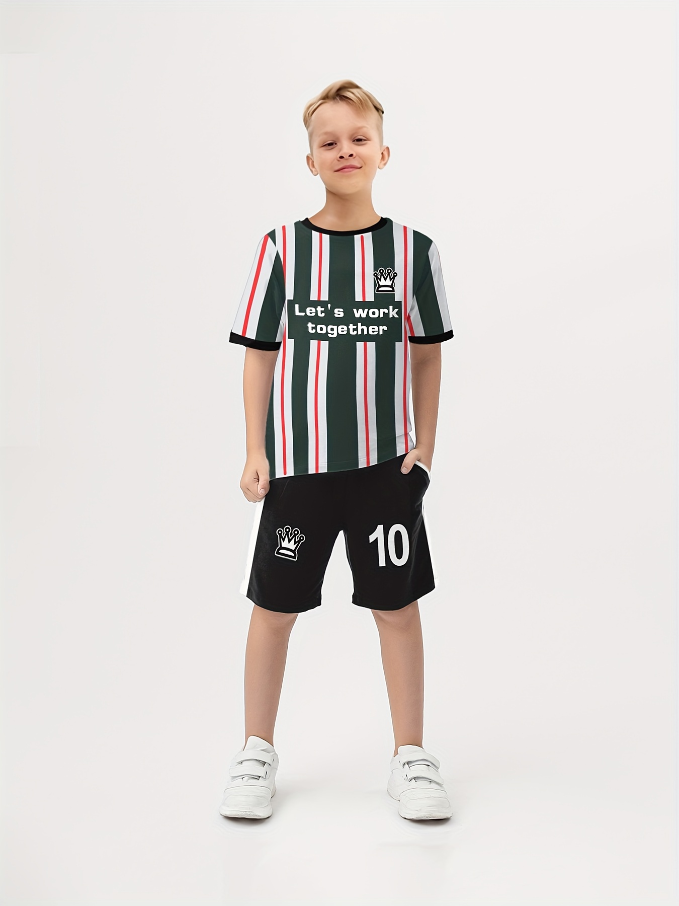 Kid's No.10 Print Football Jersey T shirt Shorts Soccer - Temu