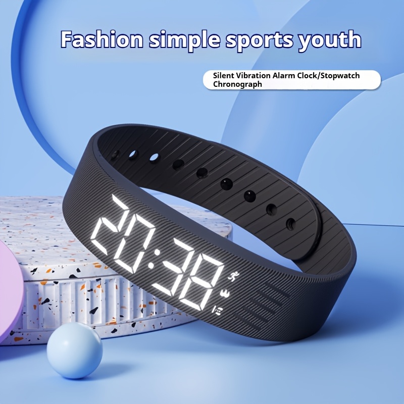 Unisex Fashion Sports Watch with Silent Vibration Alarm, Calorie Counter, Pedometer & Stopwatch - Soft Silicone Band, USB Rechargeable, High Quality Digital Display - Perfect Gift for Teachers, Holidays & Everyday Use, Fitness Tracking Watch, Sleek Watch Design, Digital Timepiece