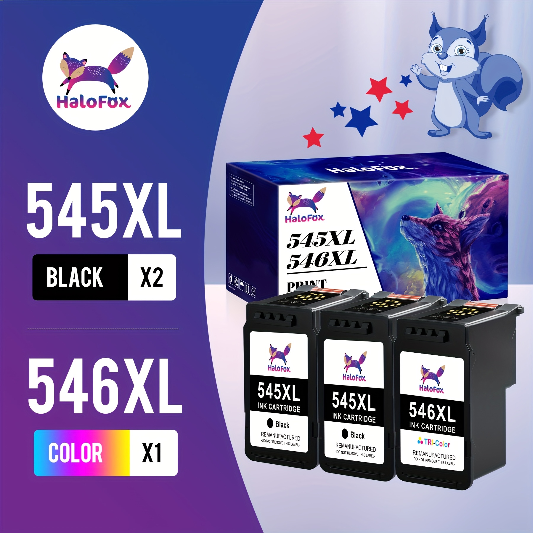TEMU 3 Confezioni di di ricambio PG-545 CL-546 XL PG-545XL CL-546XL per stampanti Canon 545 546 Multipack per Canon MX495 TR4550 TS3350 TS3150 TR4551