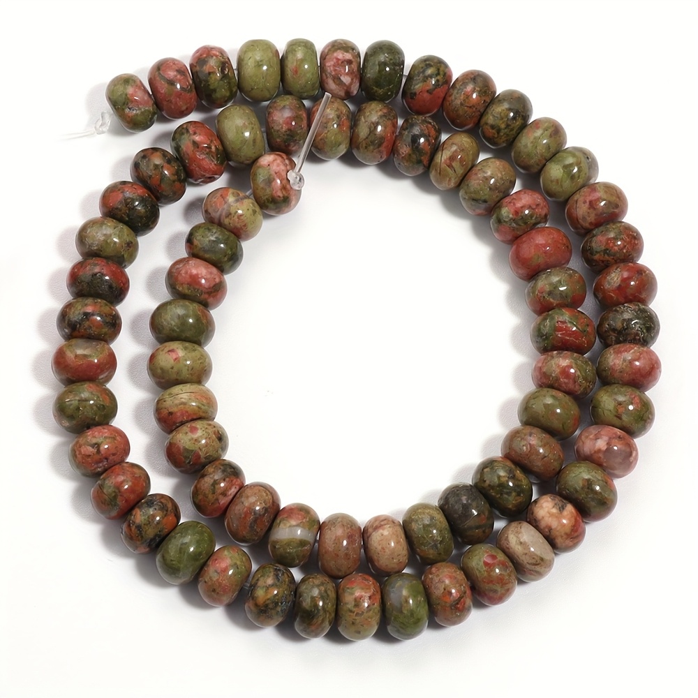 Floral-Green Abacus Bead with Spacer Beads for Jewelry Making