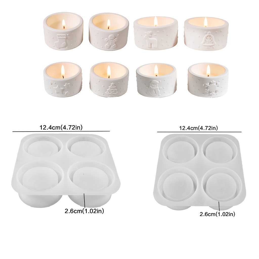 TEMU 2pcs Resin Silicone Molds, 4pcs Christmas Candle Holders, Home Desktop, Christmas Atmosphere Decoration, Handicraft Gift, Silicone Mold