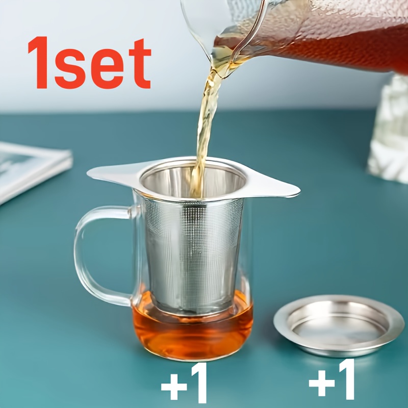 Stainless Steel Tea Infuser With Dual Handles - Durable Mesh Filter, For Loose Leaf Teas, Herbs & Spices, Easy To Grip, Ideal For Home, Office, Or , Tea Infuser For Loose Leaf Tea