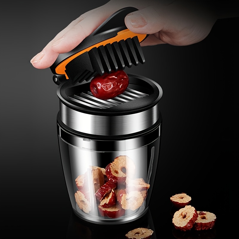4 in 1 portable folding kitchen slicing tool strawberry pitter slicer with egg splitter 3 second safe cuts plastic silicone anti slip pad for camping picnics home use picnic accessories foldable design durable kitchen gadget Product details 3