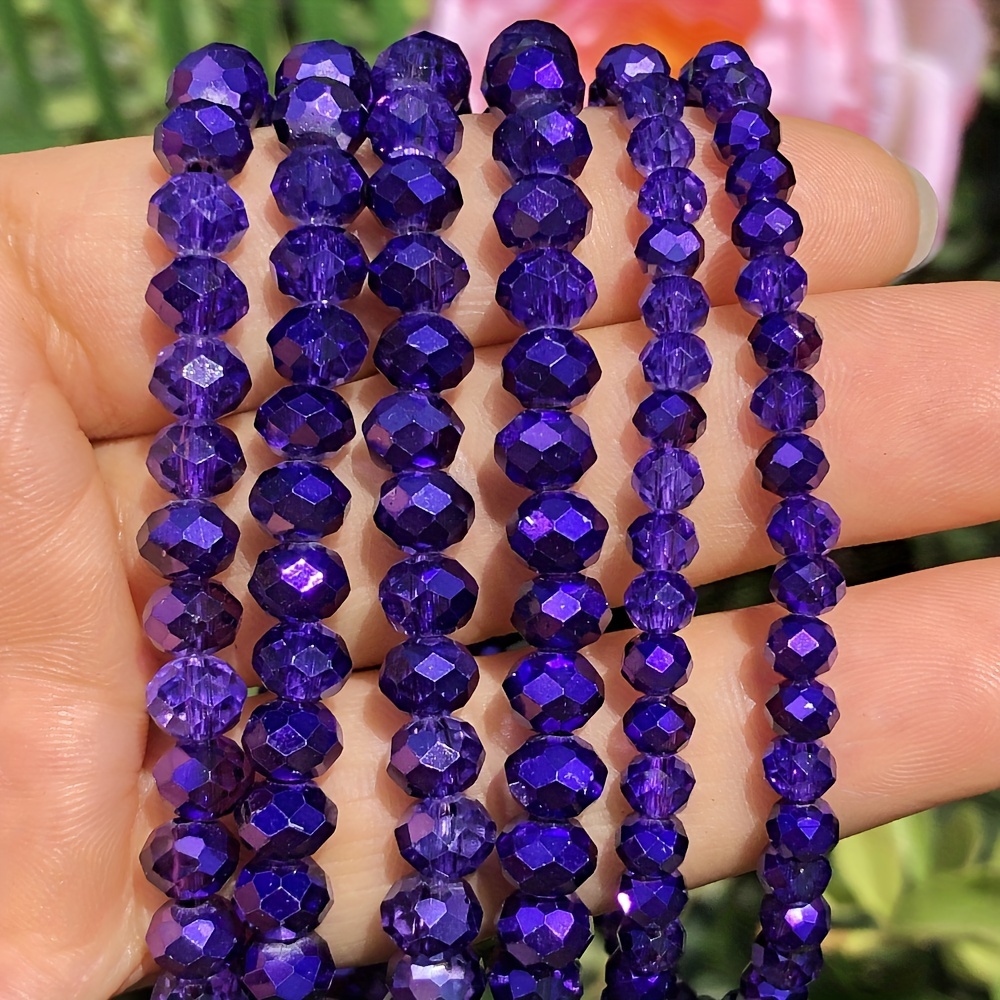 

Annebeads Ab Purple Amethyst Beads, 4/6/8mm Cut Crystal Beads For Making, Bracelets, Earrings, Necklaces, Wedding Accessories - Synthetic Crystal