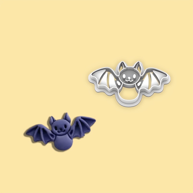 TEMU A Cute Bat-shaped Halloween Polymer Clay Earring Cutter, Bat-shaped Earring Clay Cutter, Adorable Figurine Clay Cutter For Polymer Clay Jewelry