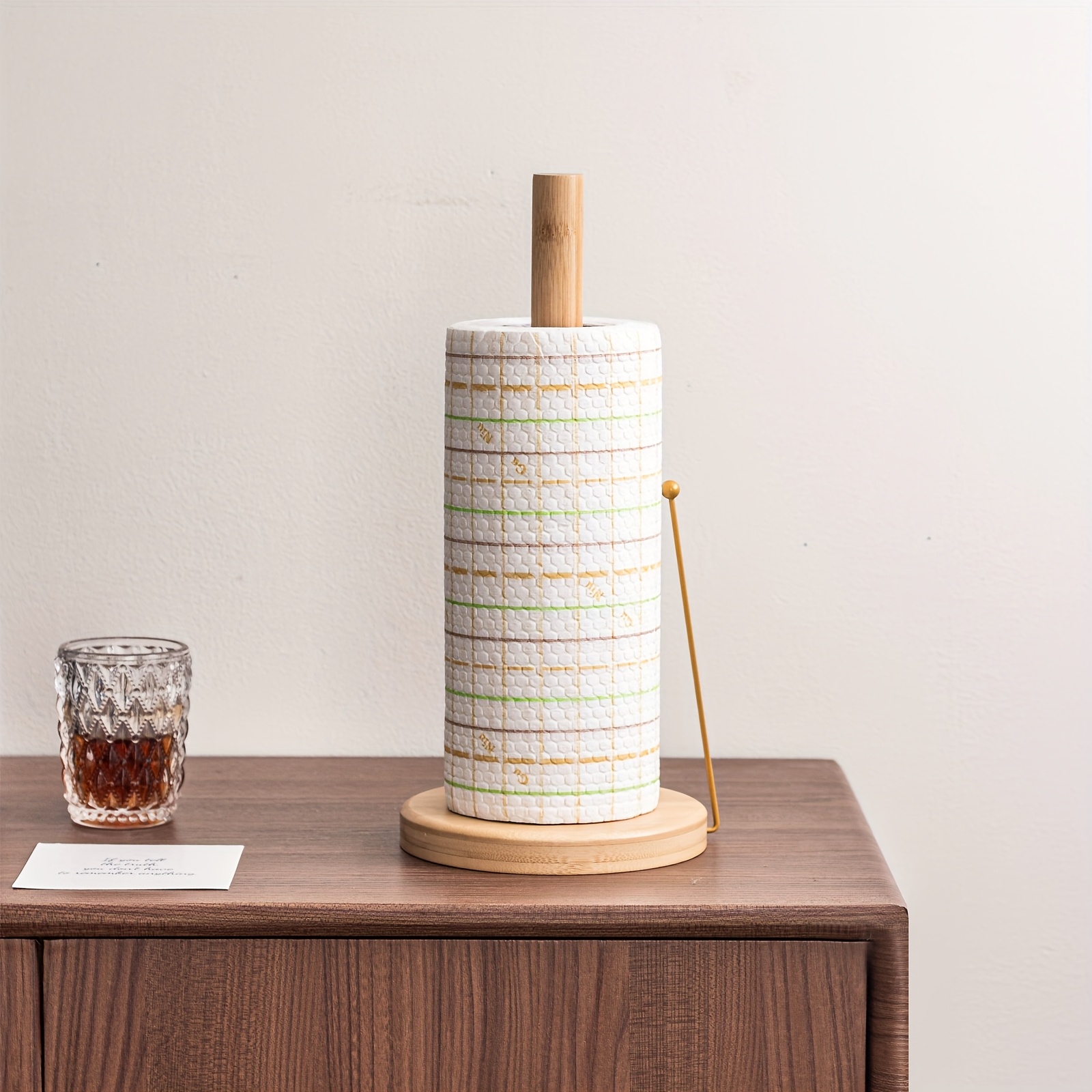 vertical tissue holder kitchen paper towel rack cloth holder cling film rack storage stand storage column upright roll paper holder home use kitchen use Product details 8