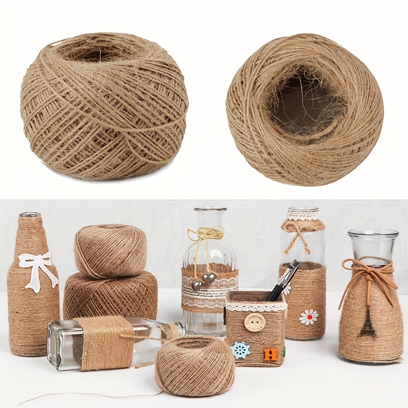 KINGLAKE Natural Thick Strong Jute Rope 66 Feet 5mm 3 Ply Hemp Rope Cord  for Arts Crafts DIY Decoration Gift Wrapping