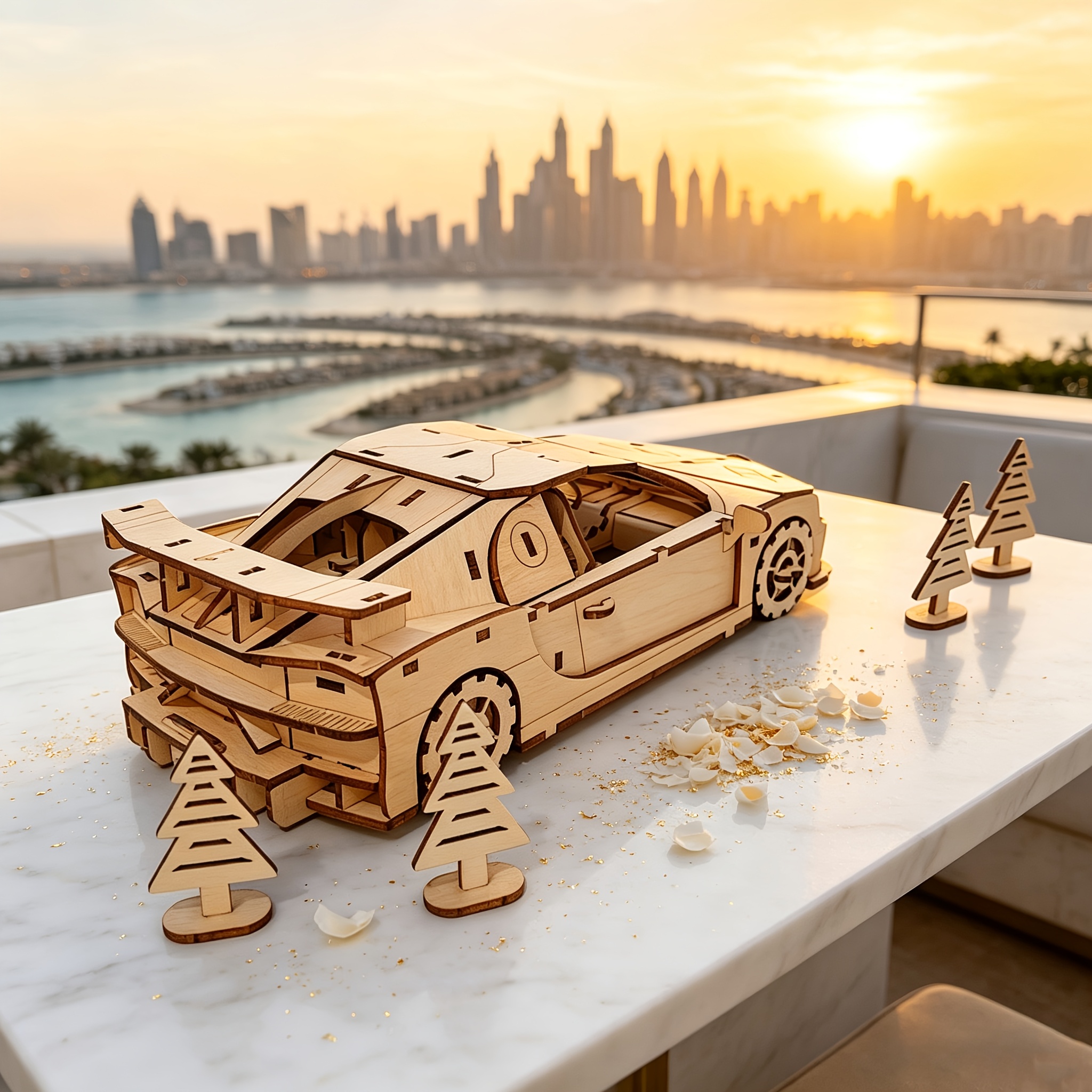 Modern Supercar 3D Wooden Puzzle Set